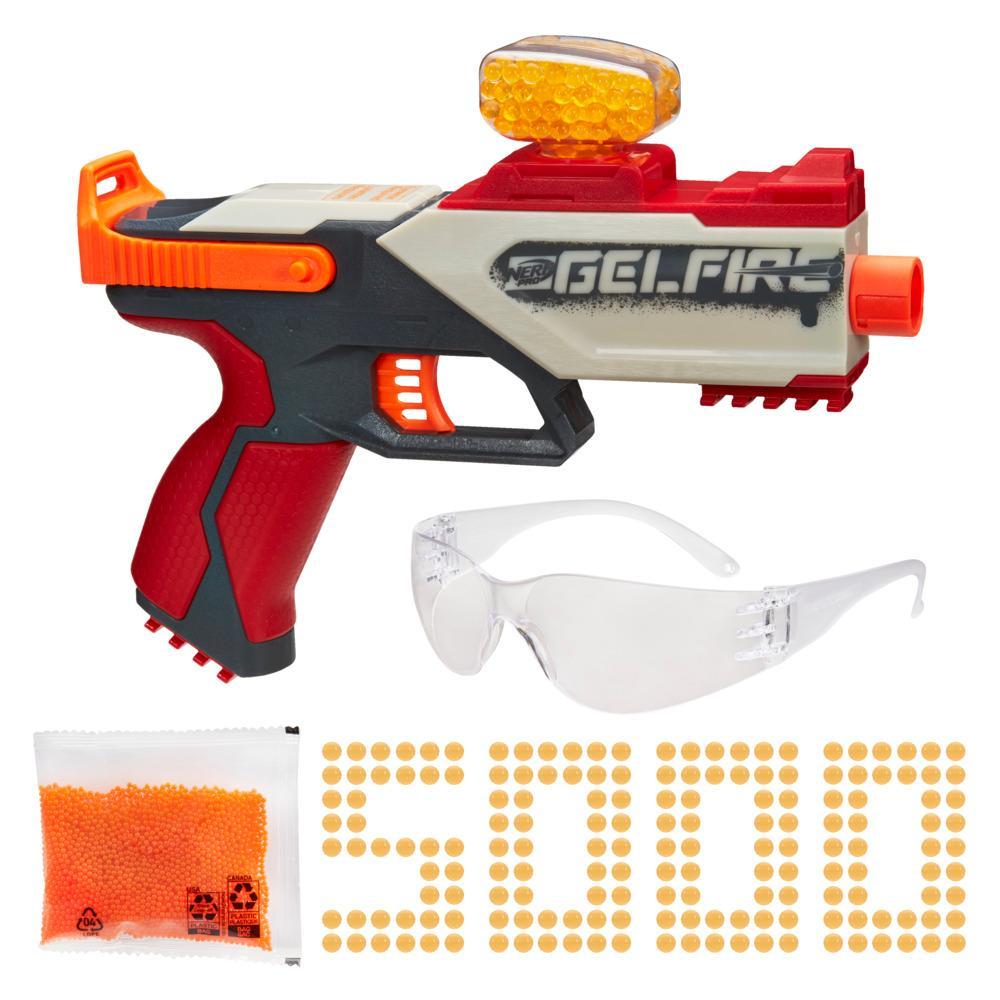 Hasbro - Nerf Pro Gelfire Legion Blaster, 5000 Gelfire Rounds, 130 Round Hopper, Eyewear