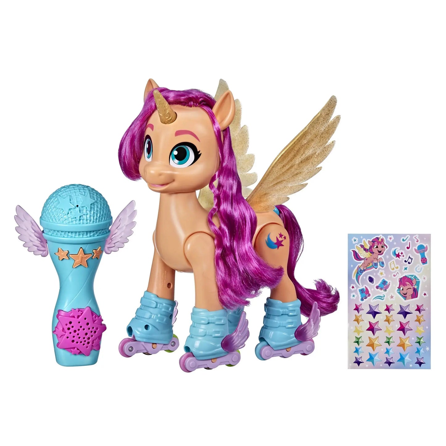 Hasbro - My Little Pony: A New Generation Movie Sing 'N Skate Sunny Starscout - 9-Inch Remote Control Toy, 50 Reactions, Lights and Music